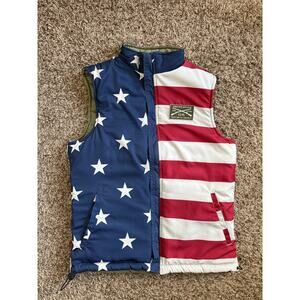 Grunt Style Flag Vest Reversible Size Medium USA Patriotic 4th of July Olympics
